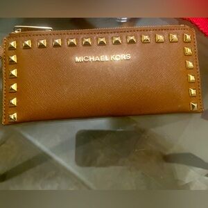 Michael Kors Wristlet with Gold Hardware Leather